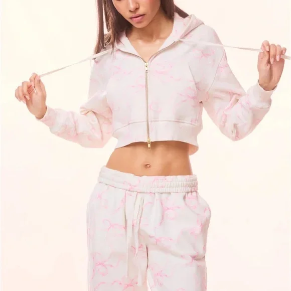 LoveShackFancy Pierra Cropped Zip Hoodie - Picture 5 of 5